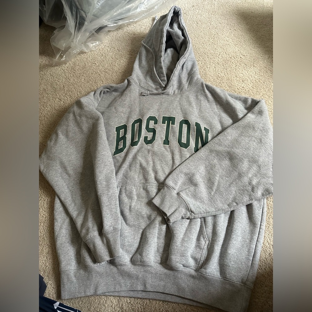 John galt Gray Boston Hoodie